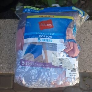 Hanes Cool Comfort 100% Cotton 5 Pack Briefs Size 12/5XL Leopard Floral Solid